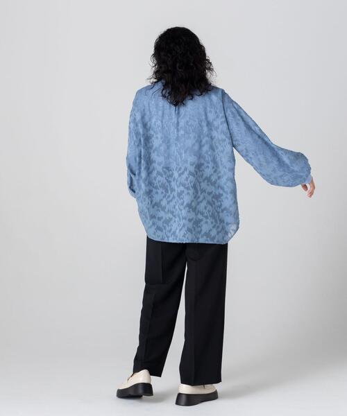 CITEN（シテン）の「＜CITEN＞カットジャカードボリュームスリーブ シャツ（シャツ/ブラウス・レディース・ライトブルー/ブラック/オフホワイト・FREE）」の7枚目の写真
