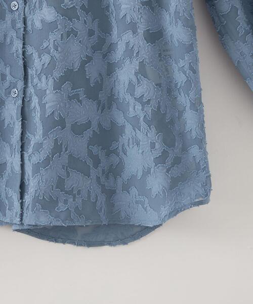 CITEN（シテン）の「＜CITEN＞カットジャカードボリュームスリーブ シャツ（シャツ/ブラウス・レディース・ライトブルー/ブラック/オフホワイト・FREE）」の14枚目の写真