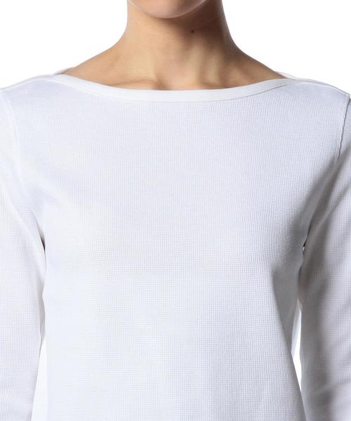 ASTRAET（アストラット）の「ASTRAET(アストラット) サーマルボートネックロングスリーブ（Tシャツ/カットソー・レディース・ホワイト/ブラック・フリー）」の6枚目の写真