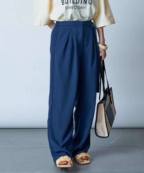 MAISON BREEZE(メゾンブリーズ)の「【MAISON BREEZE】ベルトデザインスラックスパンツ SCCH154(その他パンツ・レディース・ベージュ/ネイビー・FREE)」の6枚目の写真