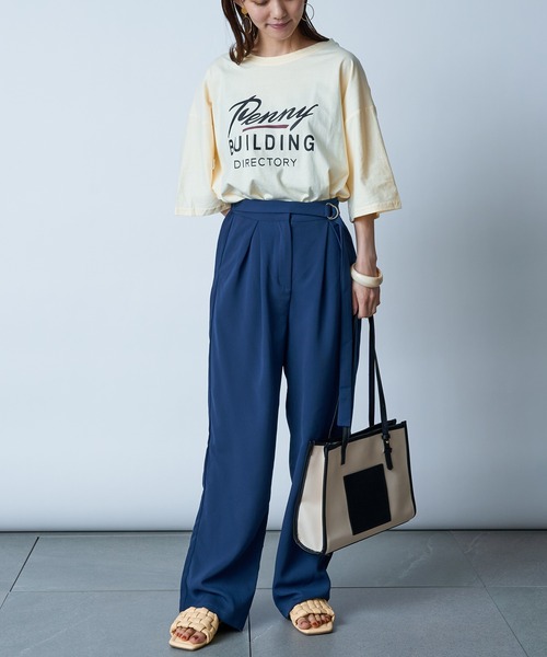 MAISON BREEZE(メゾンブリーズ)の「【MAISON BREEZE】ベルトデザインスラックスパンツ SCCH154(その他パンツ・レディース・ベージュ/ネイビー・FREE)」の11枚目の写真