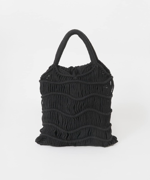 URBAN RESEARCH DOORS（アーバンリサーチドアーズ）の「マクラメ巾着バッグ（ハンドバッグ・レディース・ブラック/ホワイト系その他・ONE）」の6枚目の写真