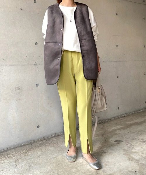 DouDou(ドゥドゥ)の「リバーシブル異素材切替ファーベスト(その他アウター・レディース・ベージュ/ブラウン・FREE)」の13枚目の写真