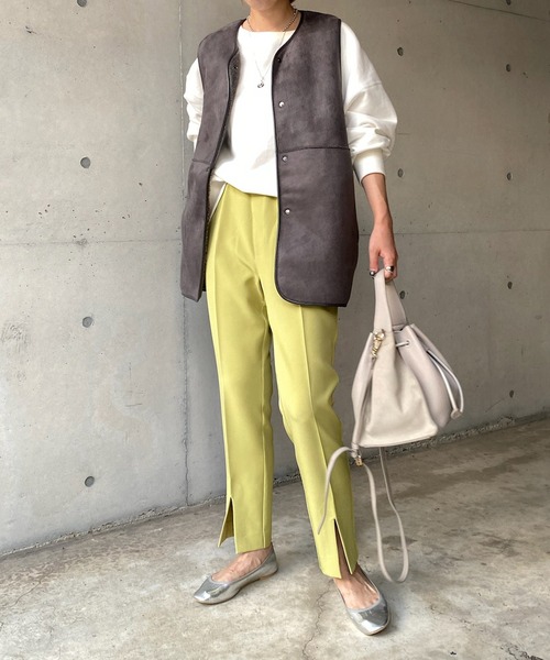 DouDou(ドゥドゥ)の「リバーシブル異素材切替ファーベスト(その他アウター・レディース・ベージュ/ブラウン・FREE)」の14枚目の写真