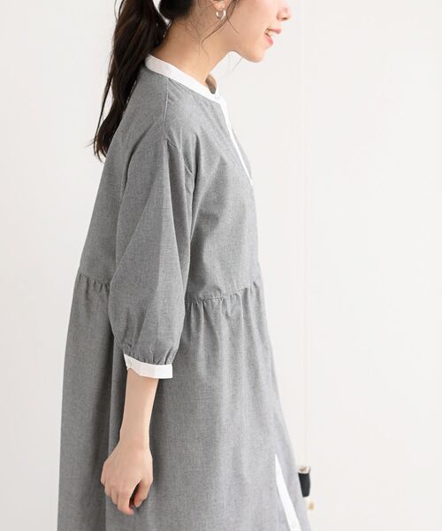 rps（アールピーエス）の「バンドカラー７分袖シャツワンピース（シャツワンピース・レディース・ブラック/ネイビー/ブルー/グリーン/ブラック系その他2・フリー）」の13枚目の写真