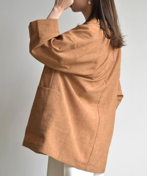 RETRO GIRL（レトロガール）の「麻ライクジャケットシャツ（シャツ/ブラウス・レディース・ブラック/ブラウン/グリーン/ナチュラル・FREE）」の5枚目の写真