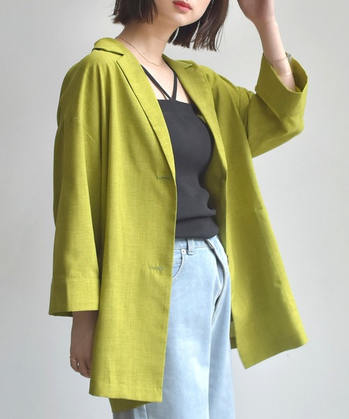 RETRO GIRL（レトロガール）の「麻ライクジャケットシャツ（シャツ/ブラウス・レディース・ブラック/ブラウン/グリーン/ナチュラル・FREE）」の11枚目の写真