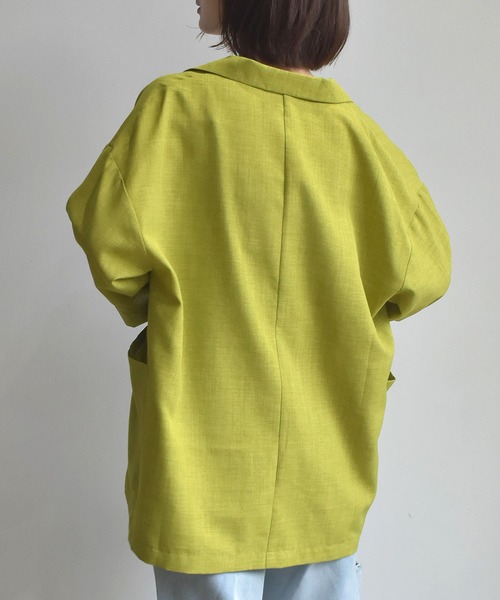 RETRO GIRL（レトロガール）の「麻ライクジャケットシャツ（シャツ/ブラウス・レディース・ブラック/ブラウン/グリーン/ナチュラル・FREE）」の13枚目の写真