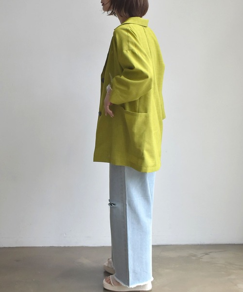 RETRO GIRL（レトロガール）の「麻ライクジャケットシャツ（シャツ/ブラウス・レディース・ブラック/ブラウン/グリーン/ナチュラル・FREE）」の16枚目の写真