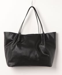 グラフィック型押しレザートートバッグ