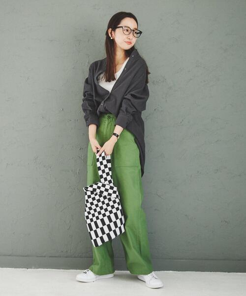 coen(コーエン)の「ウィンターリネンバンドカラーシャツ(シャツ/ブラウス・レディース・モカ/オフホワイト/ダークグレー・L/M)」の16枚目の写真