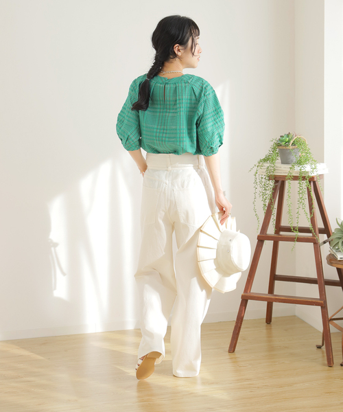 シアーチェックブラウス（シャツ/ブラウス）｜B.C STOCK（ベー
