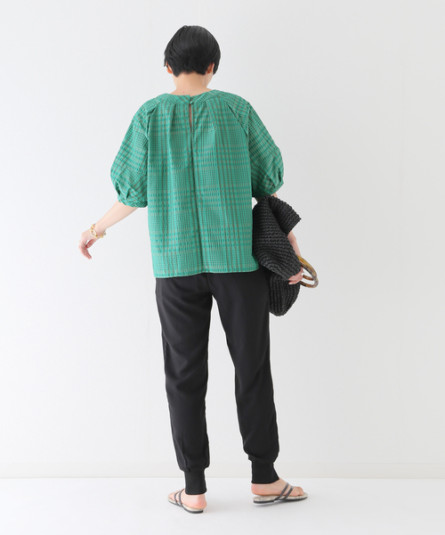 B.C STOCK(ベーセーストック)の「シアーチェックブラウス(シャツ/ブラウス・レディース・ベージュ/グリーン系その他/グリーン/パープル・FREE)」の12枚目の写真