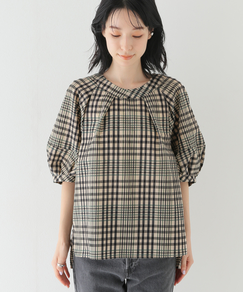 B.C STOCK(ベーセーストック)の「シアーチェックブラウス(シャツ/ブラウス・レディース・ベージュ/グリーン系その他/グリーン/パープル・FREE)」の21枚目の写真