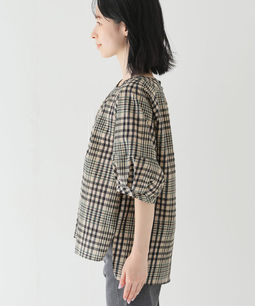 B.C STOCK(ベーセーストック)の「シアーチェックブラウス(シャツ/ブラウス・レディース・ベージュ/グリーン系その他/グリーン/パープル・FREE)」の22枚目の写真