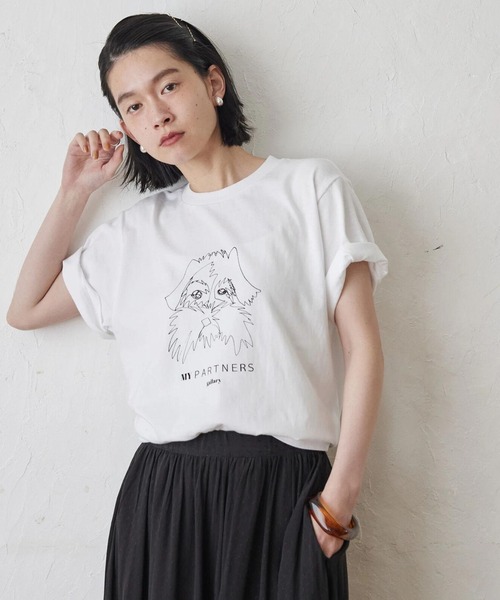 AMERICAN HOLIC(アメリカンホリック)の「DOGS ART IMAGINATALY GALLARY(Tシャツ/カットソー・レディース・ホワイト・L/M)」の1枚目の写真