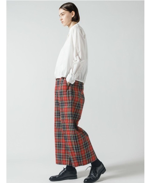 mizuiroind（ミズイロインド）の「mizuiro ind チェックイージーワークデザインパンツ（その他パンツ・レディース・ネイビー/グリーン/レッド・FREE）」の5枚目の写真