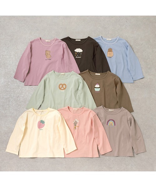 Lycee mine（リセマイン）の「【型崩れしないやわらかコットン】選べる8パターンAライン長袖Tシャツ（Tシャツ/カットソー・キッズ・ライトブルー/ピンク/ラベンダー/チャコール/アイボリー/グレー/モカ/ミント・100cm/120cm/110cm/140cm/130cm/150cm）」の14枚目の写真