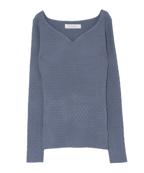 LAGUNAMOON（ラグナムーン）の「ダイヤパターンニットプルオーバー（ニット/セーター・レディース・ブラック/ブルー/アイボリー・FREE）」の7枚目の写真