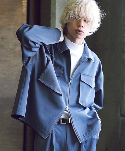 G.O.C(ジーオーシー)の「フラップポケットバルーンZIPブルゾン(ブルゾン・メンズ・ブルー/オフホワイト/ブラック・LARGE/MEDIUM)」の9枚目の写真