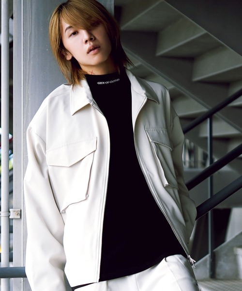 G.O.C(ジーオーシー)の「フラップポケットバルーンZIPブルゾン(ブルゾン・メンズ・ブルー/オフホワイト/ブラック・LARGE/MEDIUM)」の15枚目の写真