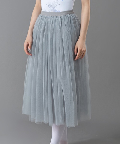 DAY CLOSET(デイ クローゼット)の「レディース ふんわりミディアムダブルチュールスカート(スカート・レディース・ホワイト/グレー/ブルー・ONE SIZE)」の2枚目の写真