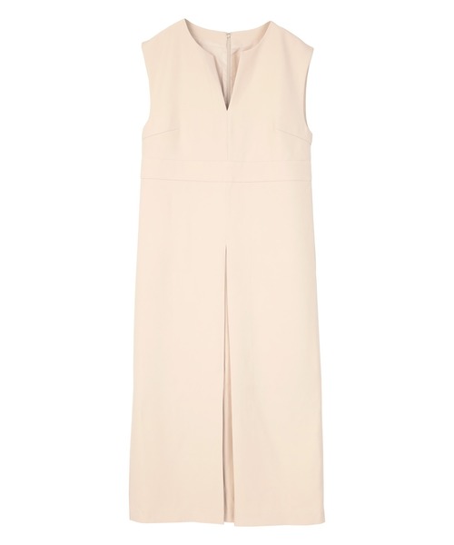 UR'S（ユアーズ）の「キーネックフロントタックジャンパースカート（ワンピース・レディース・ライトベージュ/チャコール/ブラック/ライトグレー・L/S/M）」の4枚目の写真