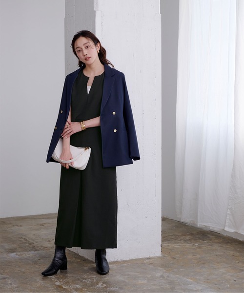 UR'S（ユアーズ）の「キーネックフロントタックジャンパースカート（ワンピース・レディース・ライトベージュ/チャコール/ブラック/ライトグレー・L/S/M）」の16枚目の写真