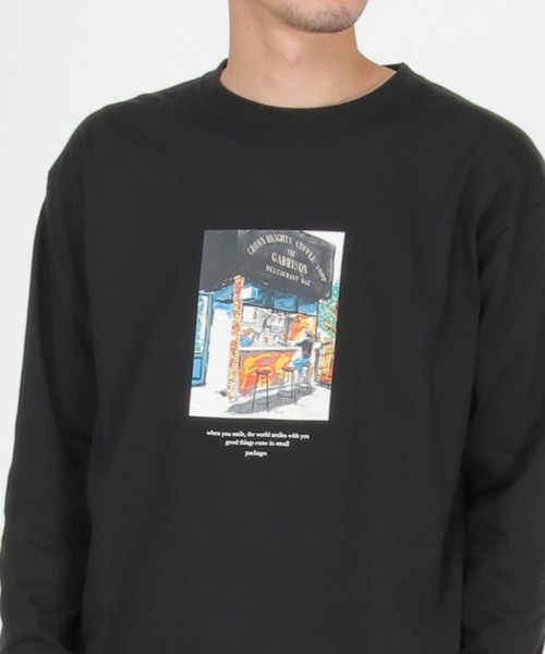 ikka(イッカ)の「ペインティングプリントロンT(Tシャツ/カットソー・メンズ・ライトグレー/ホワイト/ブラック・M/L/XL)」の2枚目の写真