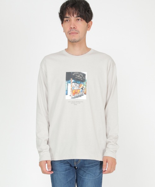 ikka(イッカ)の「ペインティングプリントロンT(Tシャツ/カットソー・メンズ・ライトグレー/ホワイト/ブラック・M/L/XL)」の8枚目の写真