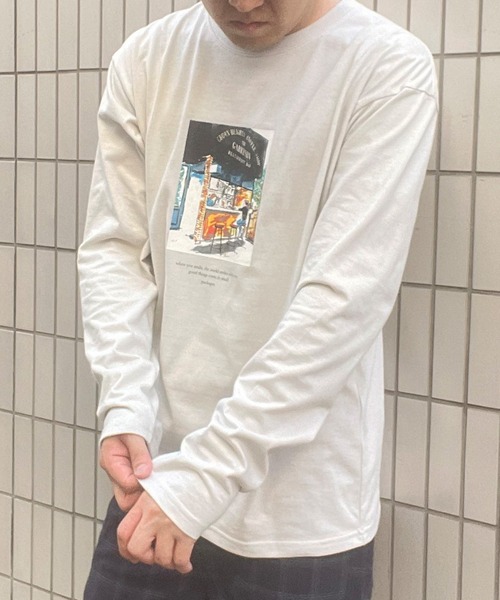 ikka(イッカ)の「ペインティングプリントロンT(Tシャツ/カットソー・メンズ・ライトグレー/ホワイト/ブラック・M/L/XL)」の19枚目の写真