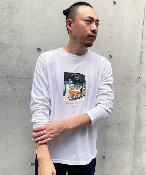 ikka(イッカ)の「ペインティングプリントロンT(Tシャツ/カットソー・メンズ・ライトグレー/ホワイト/ブラック・M/L/XL)」の20枚目の写真