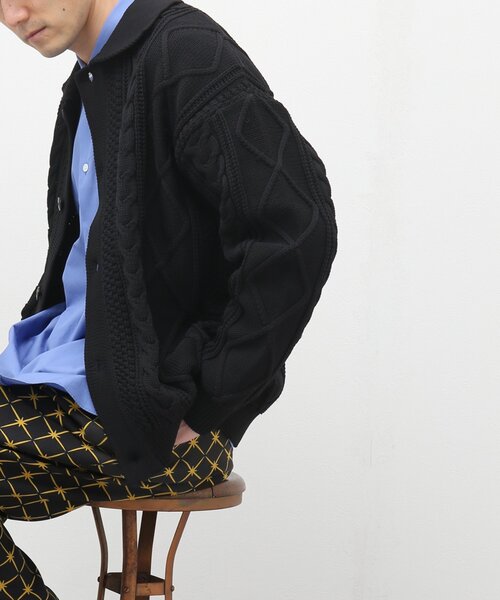 EDIFICE(エディフィス)の「スポンディッシュ リラックス ケーブル ニット カーディガン(カーディガン/ボレロ・メンズ・ブラック/ネイビー/レッド/カーキ/アイボリー・SMALL/MEDIUM/LARGE)」の21枚目の写真