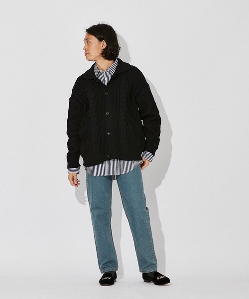 EDIFICE(エディフィス)の「スポンディッシュ リラックス ケーブル ニット カーディガン(カーディガン/ボレロ・メンズ・ブラック/ネイビー/レッド/カーキ/アイボリー・SMALL/MEDIUM/LARGE)」の8枚目の写真