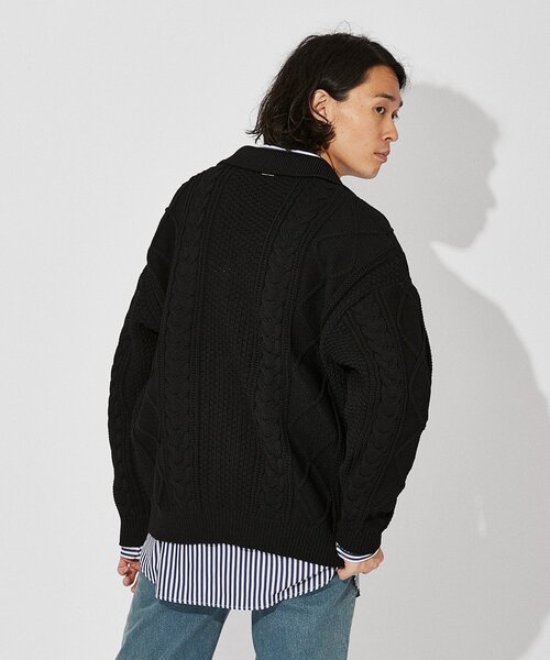 EDIFICE(エディフィス)の「スポンディッシュ リラックス ケーブル ニット カーディガン(カーディガン/ボレロ・メンズ・ブラック/ネイビー/レッド/カーキ/アイボリー・SMALL/MEDIUM/LARGE)」の11枚目の写真