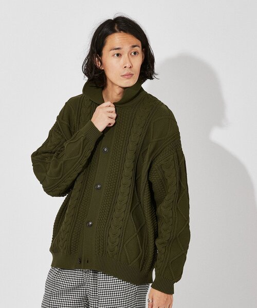 EDIFICE(エディフィス)の「スポンディッシュ リラックス ケーブル ニット カーディガン(カーディガン/ボレロ・メンズ・ブラック/ネイビー/レッド/カーキ/アイボリー・SMALL/MEDIUM/LARGE)」の14枚目の写真