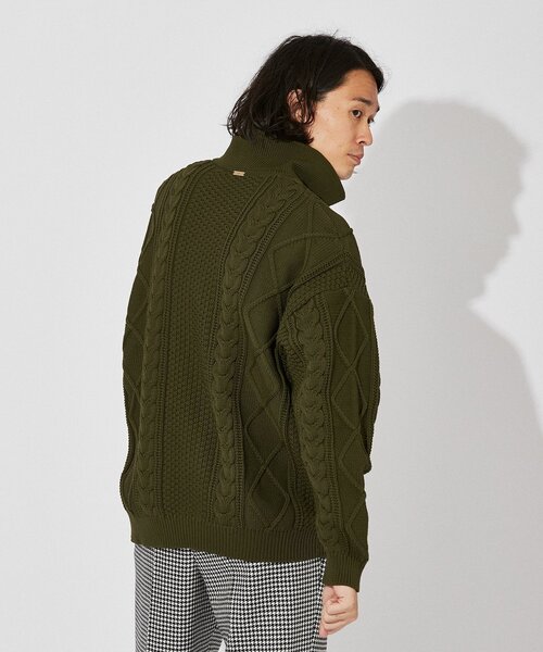 EDIFICE(エディフィス)の「スポンディッシュ リラックス ケーブル ニット カーディガン(カーディガン/ボレロ・メンズ・ブラック/ネイビー/レッド/カーキ/アイボリー・SMALL/MEDIUM/LARGE)」の15枚目の写真