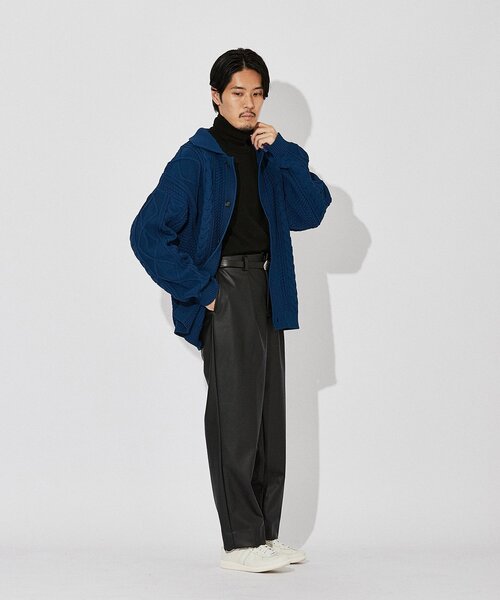 EDIFICE(エディフィス)の「スポンディッシュ リラックス ケーブル ニット カーディガン(カーディガン/ボレロ・メンズ・ブラック/ネイビー/レッド/カーキ/アイボリー・SMALL/MEDIUM/LARGE)」の16枚目の写真