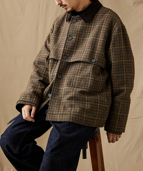 JOURNAL STANDARD(ジャーナルスタンダード)の「ツイード チェック マッキノー ジャケット(ブルゾン・メンズ・ダークグリーン/チョコ/カーキ・MEDIUM/LARGE)」の14枚目の写真
