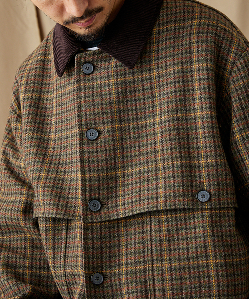 ツイードチェックジャケット セール】ツイード チェック マッキノー ジャケット（ブルゾン