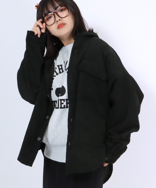 Salong hameu(サロン ハミュー)の「コーデュロイシャツジャケット/CPOシャツ/セットアップ対応(シャツ/ブラウス・メンズ・ブラック/ダークグリーン/ベージュ/ブラウン・LL/M/L)」の1枚目の写真