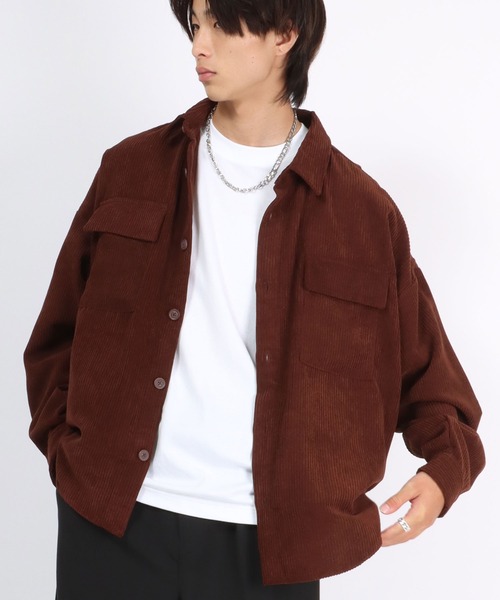 Salong hameu(サロン ハミュー)の「コーデュロイシャツジャケット/CPOシャツ/セットアップ対応(シャツ/ブラウス・メンズ・ブラック/ダークグリーン/ベージュ/ブラウン・LL/M/L)」の11枚目の写真