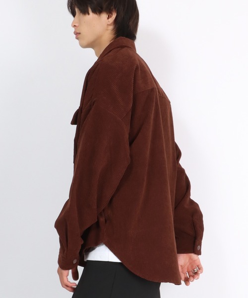 Salong hameu(サロン ハミュー)の「コーデュロイシャツジャケット/CPOシャツ/セットアップ対応(シャツ/ブラウス・メンズ・ブラック/ダークグリーン/ベージュ/ブラウン・LL/M/L)」の10枚目の写真