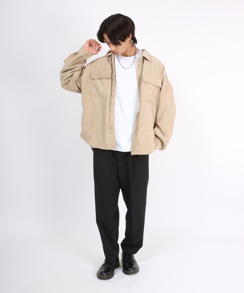 Salong hameu(サロン ハミュー)の「コーデュロイシャツジャケット/CPOシャツ/セットアップ対応(シャツ/ブラウス・メンズ・ブラック/ダークグリーン/ベージュ/ブラウン・LL/M/L)」の22枚目の写真