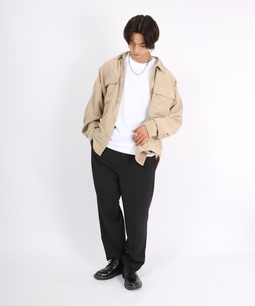 Salong hameu(サロン ハミュー)の「コーデュロイシャツジャケット/CPOシャツ/セットアップ対応(シャツ/ブラウス・メンズ・ブラック/ダークグリーン/ベージュ/ブラウン・LL/M/L)」の21枚目の写真