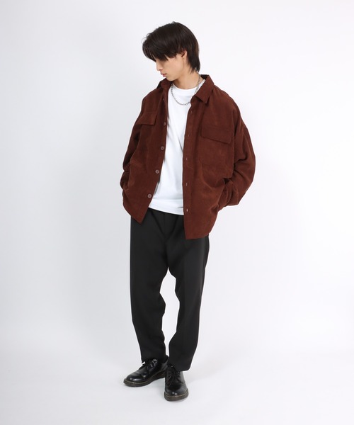 Salong hameu(サロン ハミュー)の「コーデュロイシャツジャケット/CPOシャツ/セットアップ対応(シャツ/ブラウス・メンズ・ブラック/ダークグリーン/ベージュ/ブラウン・LL/M/L)」の14枚目の写真