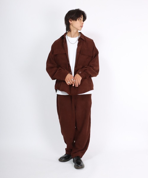 Salong hameu(サロン ハミュー)の「コーデュロイシャツジャケット/CPOシャツ/セットアップ対応(シャツ/ブラウス・メンズ・ブラック/ダークグリーン/ベージュ/ブラウン・LL/M/L)」の17枚目の写真