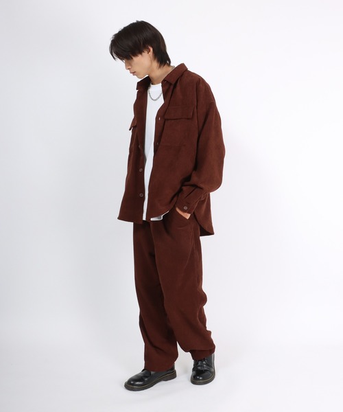 Salong hameu(サロン ハミュー)の「コーデュロイシャツジャケット/CPOシャツ/セットアップ対応(シャツ/ブラウス・メンズ・ブラック/ダークグリーン/ベージュ/ブラウン・LL/M/L)」の16枚目の写真