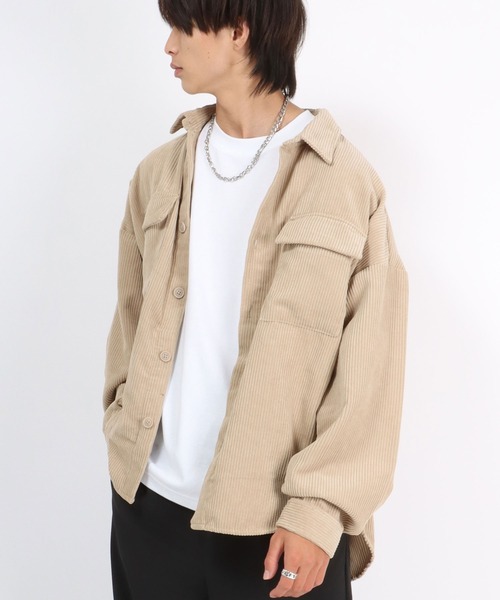 Salong hameu(サロン ハミュー)の「コーデュロイシャツジャケット/CPOシャツ/セットアップ対応(シャツ/ブラウス・メンズ・ブラック/ダークグリーン/ベージュ/ブラウン・LL/M/L)」の19枚目の写真