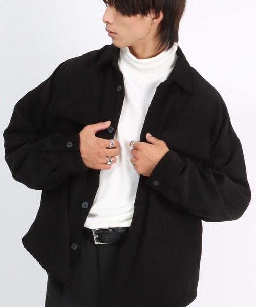 Salong hameu(サロン ハミュー)の「コーデュロイシャツジャケット/CPOシャツ/セットアップ対応(シャツ/ブラウス・メンズ・ブラック/ダークグリーン/ベージュ/ブラウン・LL/M/L)」の5枚目の写真